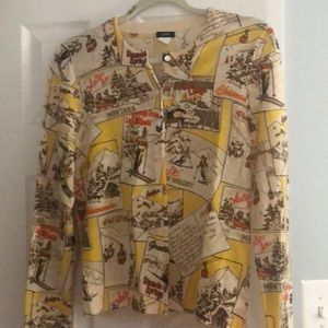 J. Crew Vintage Ski Scene Cardigan
